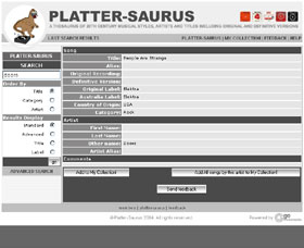 Platter-Saurus Database